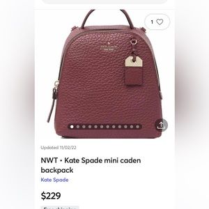Kate Spade mini caden backpack